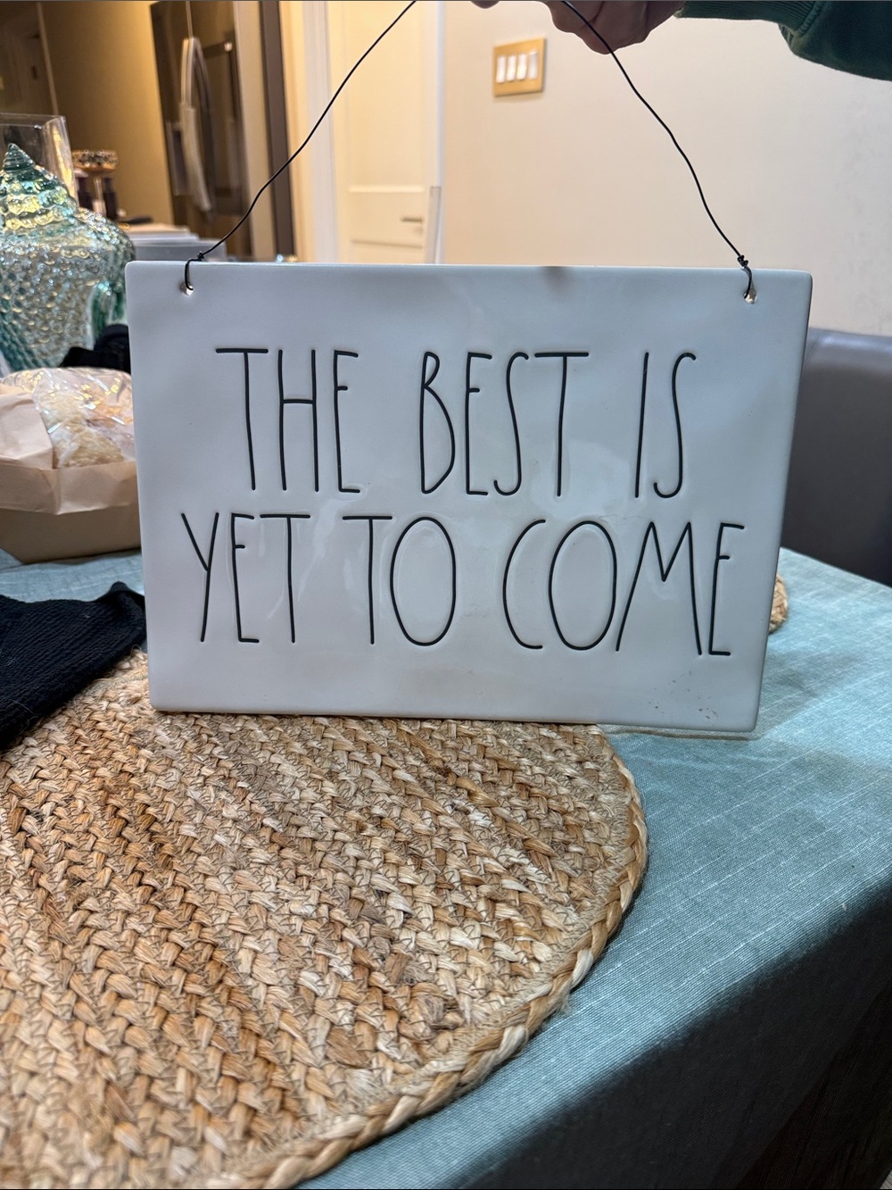 Ceramic Wall Sign "The Best Is Yet To Come" - White